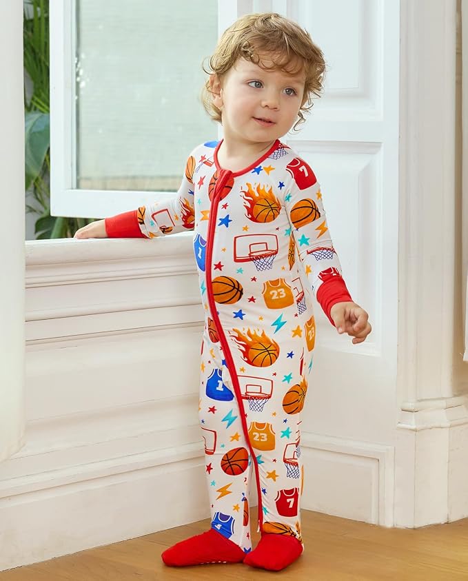 babee Reshinee Bamboo Viscose Baby Footie Pajama, Zipper Sleeper Boys Girls - Image 4