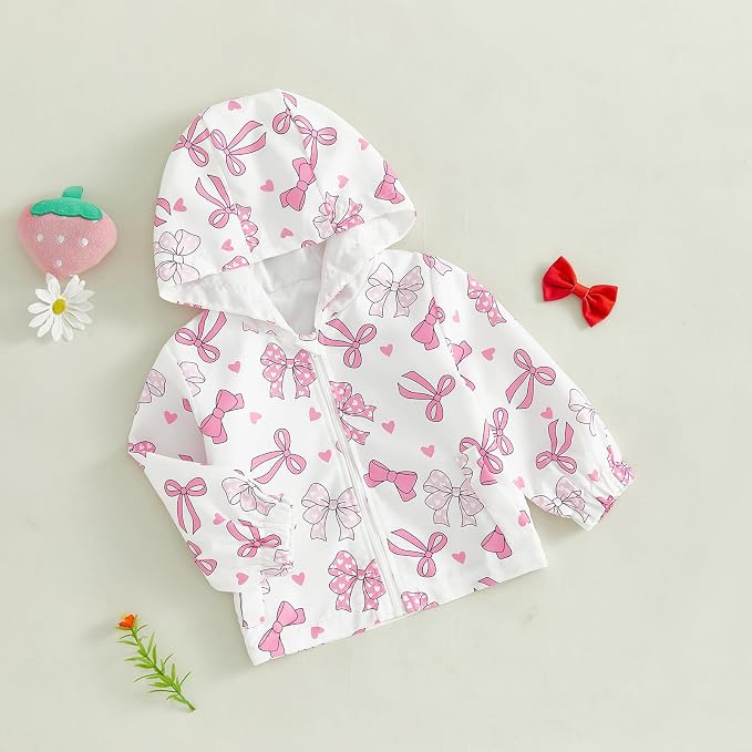 Toddler Windbreaker Jacket Baby Girl Hooded Zip Up Sweatshirt Winter Jacket - Image 5