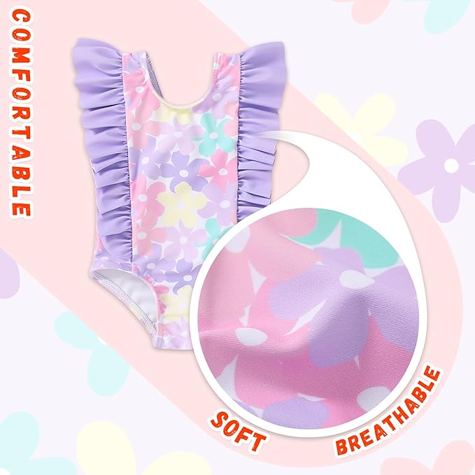 Newborn Baby Girl Ruffle Swimsuit Infant Toddler One Piece Floral Bikini Beach Bathing Swimwear Set