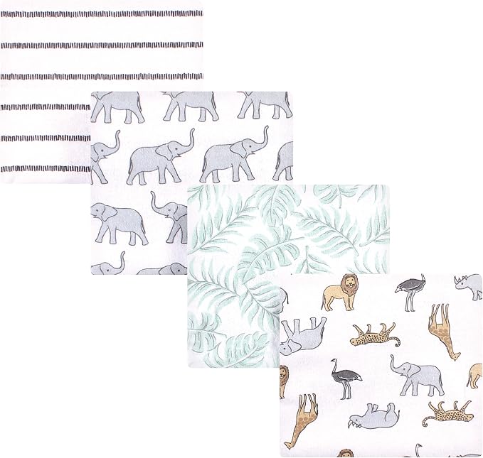 Hudson Baby Unisex Baby Cotton Flannel Receiving Blankets, Modern Neutral Safari by HudsonBaby