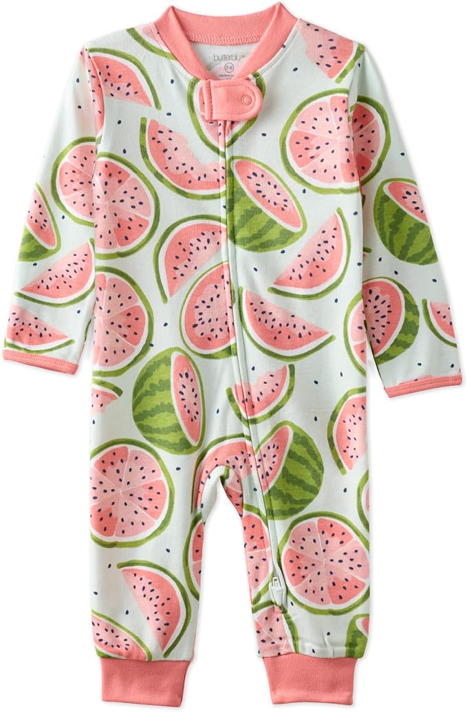 Butterblu Shadow Sleep & Play 100% Cotton Footless Two Way Zip Front PJs by Butterblu