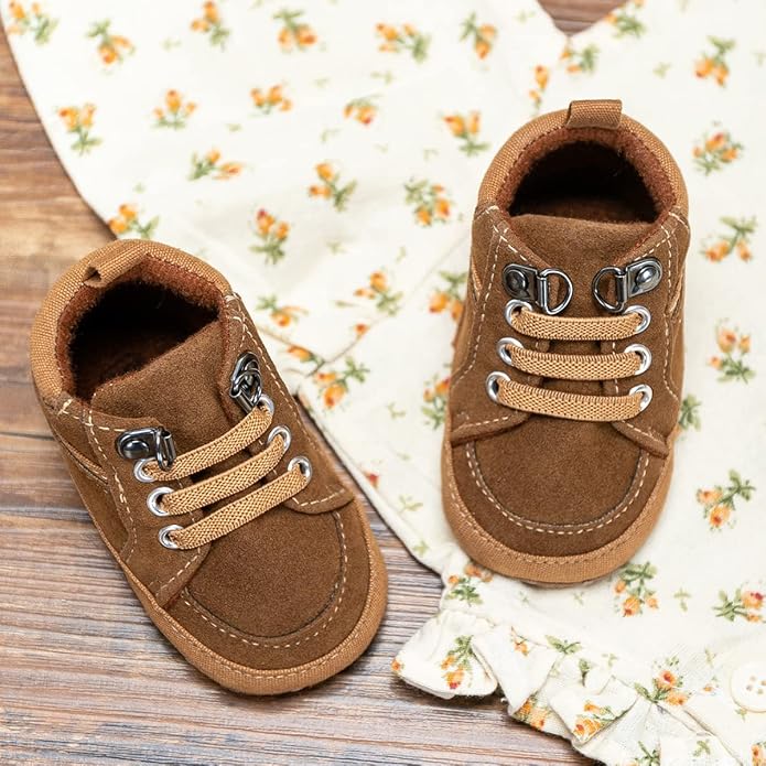 Meckior Toddler Baby Boys Girls High Tops Ankle Sneakers Soft Anti-Slip Sole PU - Image 6