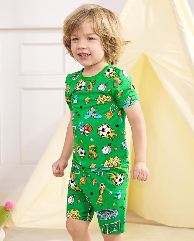 babee Reshinee Bamboo Viscose Toddler Boys Pajamas Set, Short Sleeve Kids - Image 3