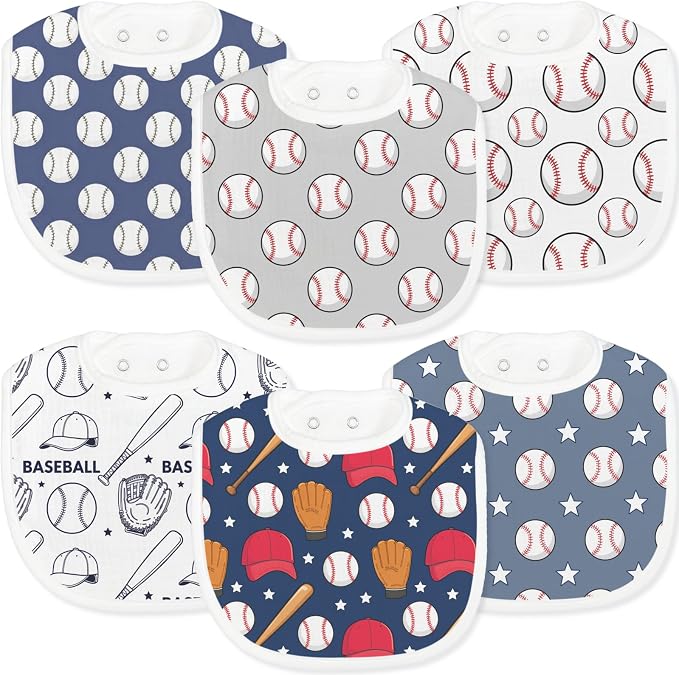 Baby Bibs for Baby Boys Girls 6-Pack by Unknown