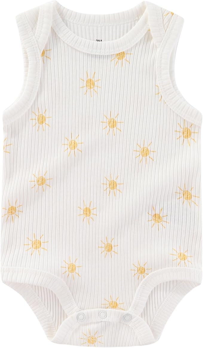 Baby Bodysuits Ribbed Mix Summer Newborn Boy Girl Clothes 5-pack | Multiple - Image 2