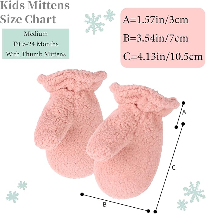 Zsedrut Baby Boys Winter Glove Warm Toddler Infant Girls Mittens Fleece Lined - Image 4