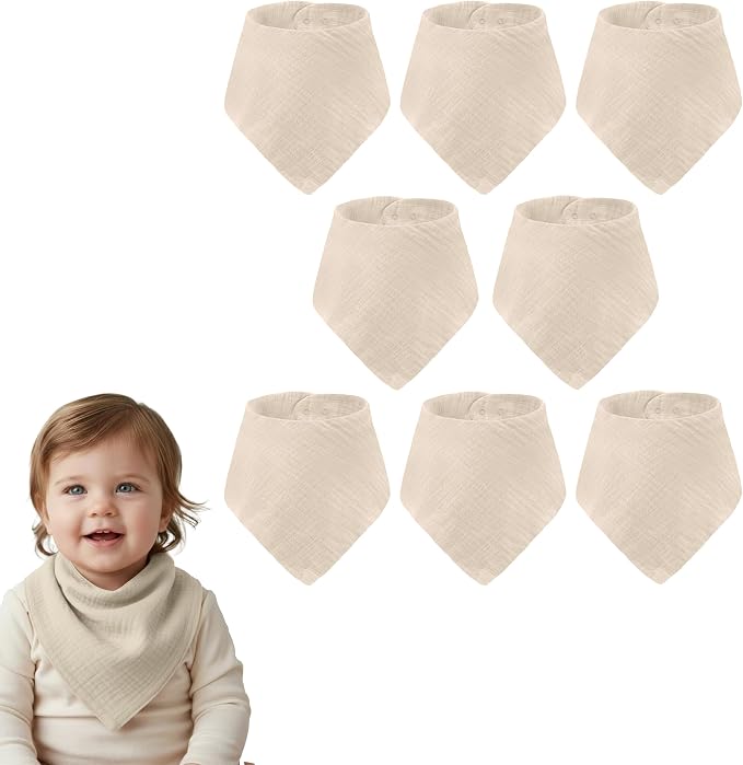 Muslin Baby bibs for drooling and teething, 100% cotton, Bibs for baby girl by LILYOLAUREL