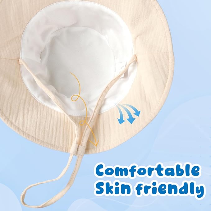 Muslin Baby Sun Hat Sun Protection Baby Toddler Bucket Hats - Image 4