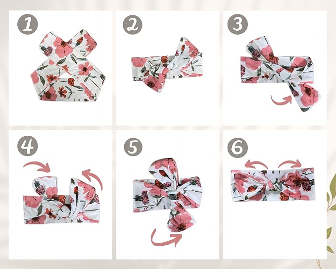 Newborn Swaddle Blanket Set, Headband and Beanie - Image 7