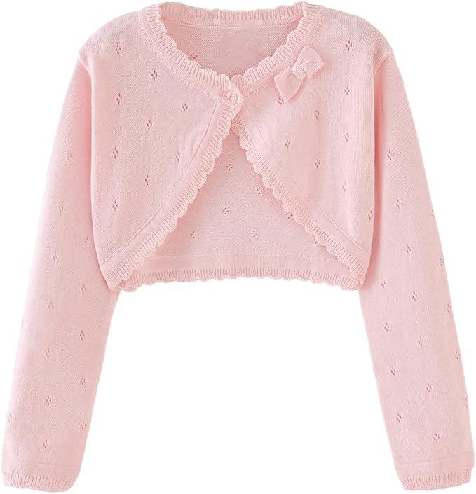 Toddler Girls Cardigan Sweater Bolero Shrug Baby Kids Long Sleeve Cropped Dress by Miccina