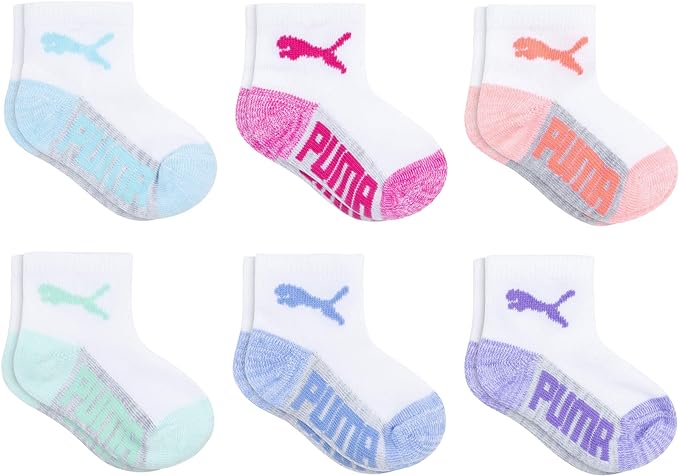 PUMA Unisex Baby 6-pack Infant Anklet Socks, Extra Cushion & Comfort-toe by PUMA