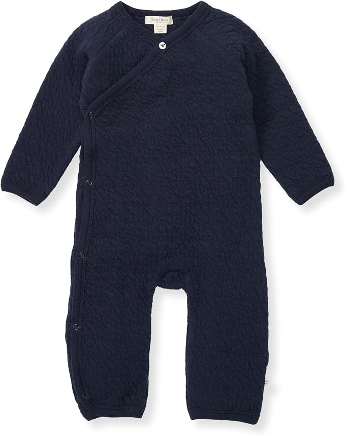 Burt's Bees Baby Long Sleeve Quilted Wrap-Front Jumpsuit, 100% Organic Cotton by BurtsBeesBaby
