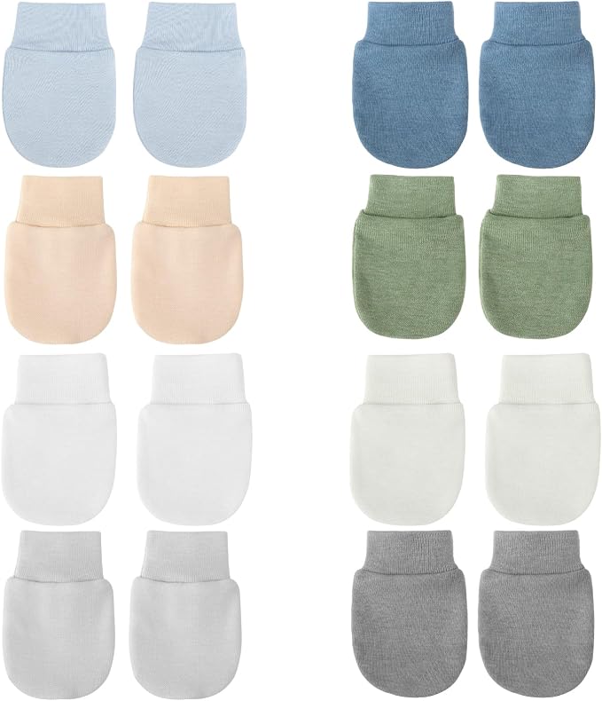 AQOKKA Newborn Baby Mittens No Scratch Cotton Elastic Wrist Gloves Infant by AQOKKA