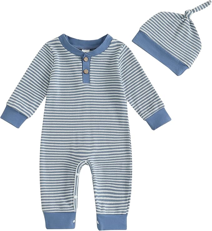 Kuriozud Newborn Infant Unisex Baby Boy Girl Clothes Button Romper Jumpsuit Basic One Piece Outfits