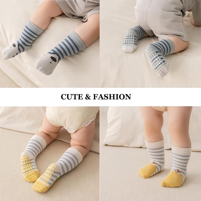 Exegawe Toddler Non Slip Socks, Cute Baby Socks - Image 2