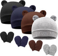 BQUBO Newborn Baby Bear Ears Hats and Mittens Sets Preemie Cotton Caps Baby Boy by DRESHOW