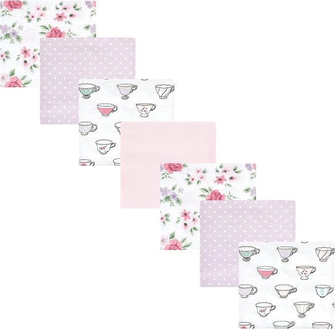 Little Treasure Hudson Baby Cotton Poly Flannel Receiving Blankets Multipack by HudsonBaby