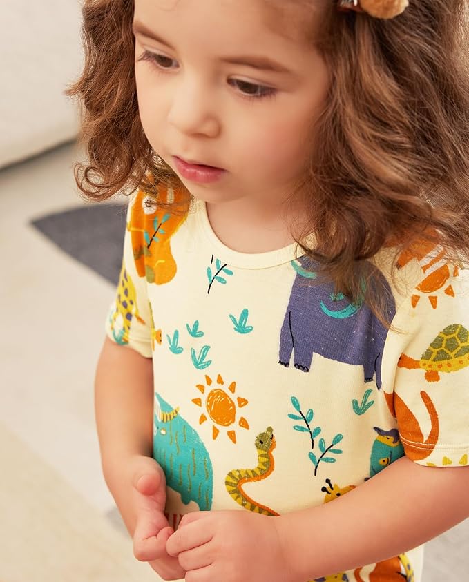 babee Reshinee Bamboo Viscose Toddler Boys Pajamas Set, Short Sleeve Kids - Image 8
