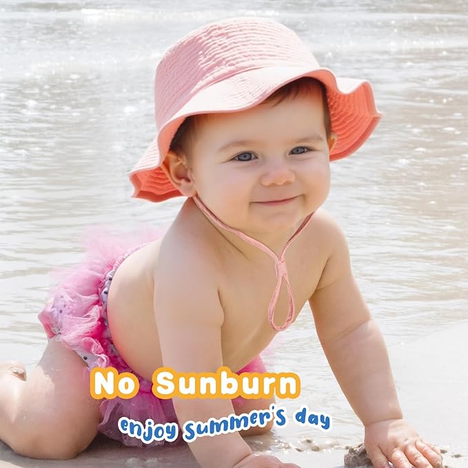 Muslin Baby Sun Hat Sun Protection Baby Toddler Bucket Hats - Image 3