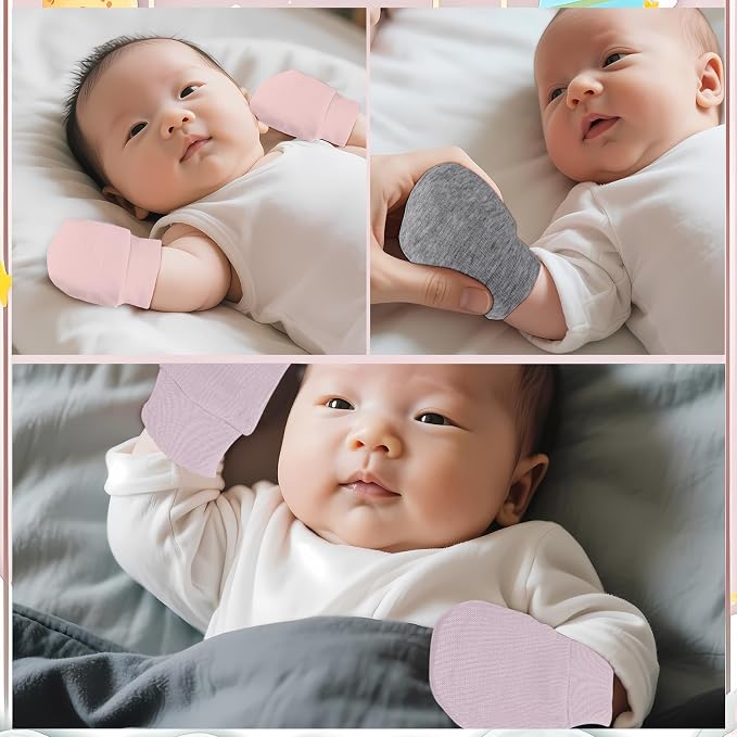 No Scratch Baby Mittens, Newborn Infant Toddler Mittens | Soft Elastic Wrist - Image 6