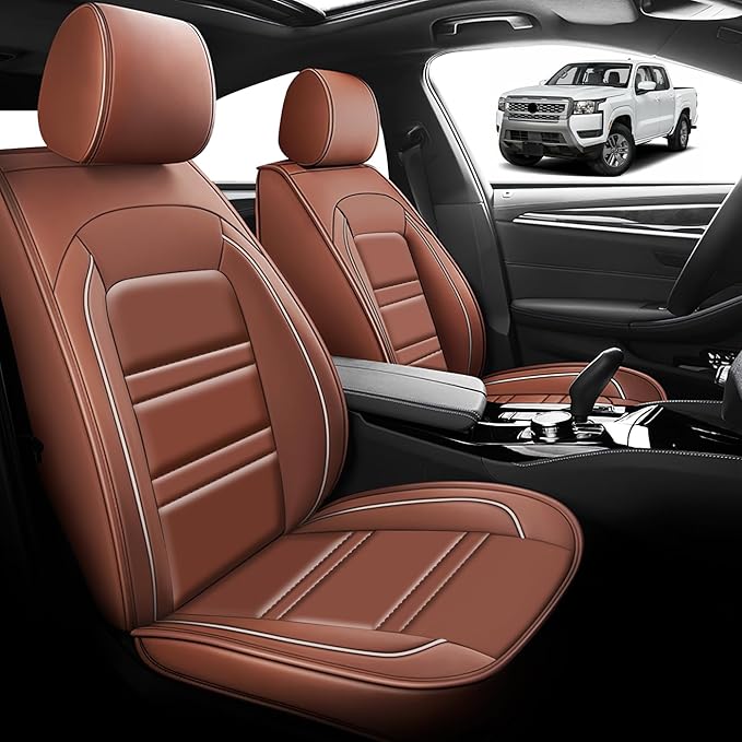 Seat Cover for Nissan Car Frontier 1998-2025 | Car Seat Covers Front Seats, Waterproof Seat Protectors, Automotive Front Seat Covers (Front Seat, Coffee)