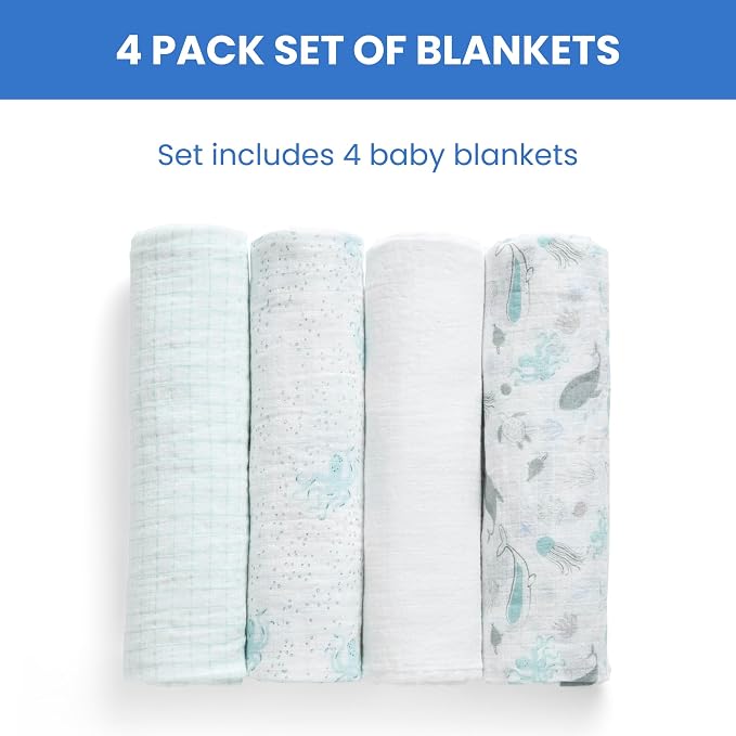 Delta Children 100% Cotton Muslin Baby Receiving Blankets - Image 6