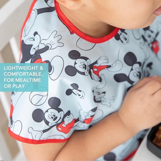Bumkins Bibs - Toddler Bibs, Waterproof, Large for 1-3 Years, Short Sleeve