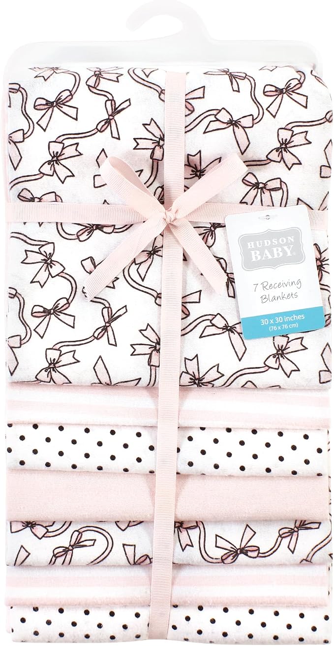 Little Treasure Hudson Baby Cotton Poly Flannel Receiving Blankets Multipack - Image 2