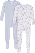 Gerber Baby Girls 2-Pack Footed Pajamas by Gerber