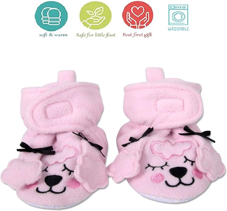 Cozy Fleece Baby Booties- Sherpa Baby Crib Booties Soft Soled Winter Shoes - Image 5