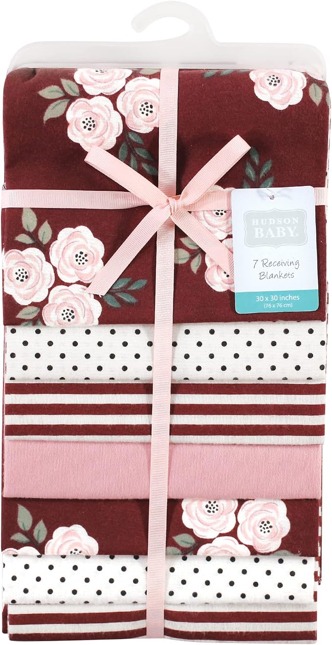 Little Treasure Hudson Baby Cotton Poly Flannel Receiving Blankets Multipack - Image 2