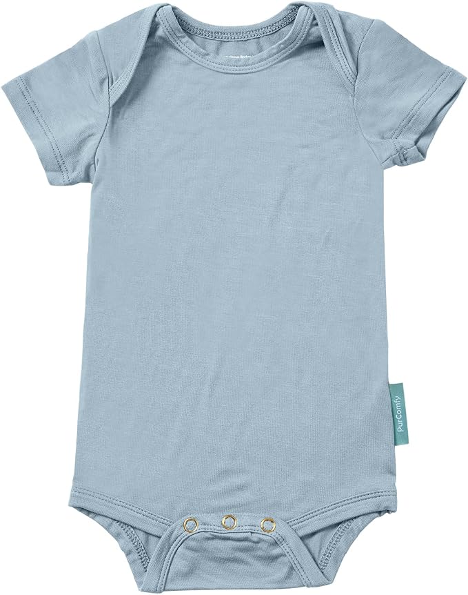 PurComfy Bamboo Viscose Short Sleeve Bodysuit Baby, Unisex Baby | Ideal by PurComfy