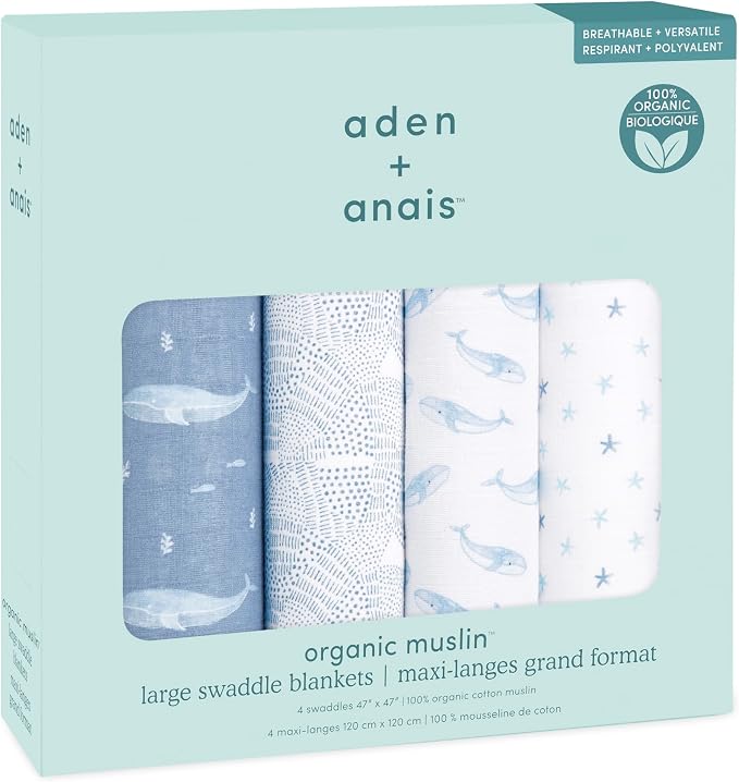 aden + anais Swaddle Blanket, 100% Organic Cotton Blankets - Image 4