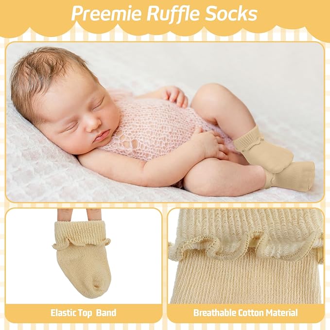 Toulite 12 Pair Preemie Newborn Baby Socks - Image 5