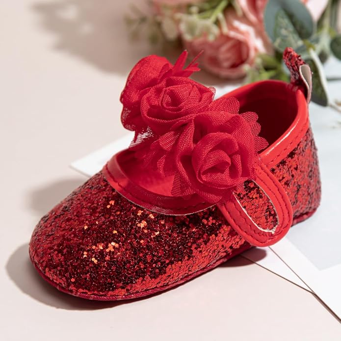 KIDSUN Infant Baby Girls Mary Jane Shoes Non-Slip Rubber Sole Ballet Slippers - Image 7