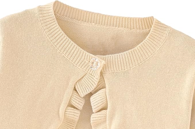 Toddler Girls Cardigan Sweater Bolero Shrug Baby Kids Long Sleeve Cropped Dress - Image 3