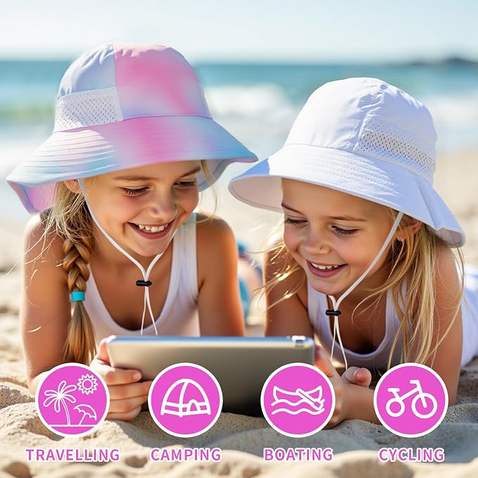 Toddler Baby Sun Hat Kids Summer Beach Essentials Adjustable Beach Hats - Image 4