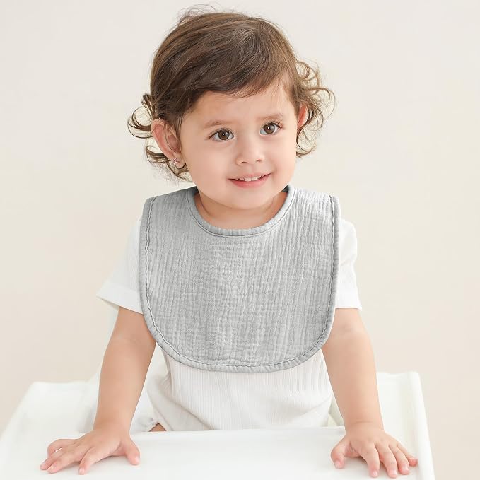 Susurration Muslin Baby Drool Bibs 6Pack Soft Square Adjustable Baby Bandana - Image 5