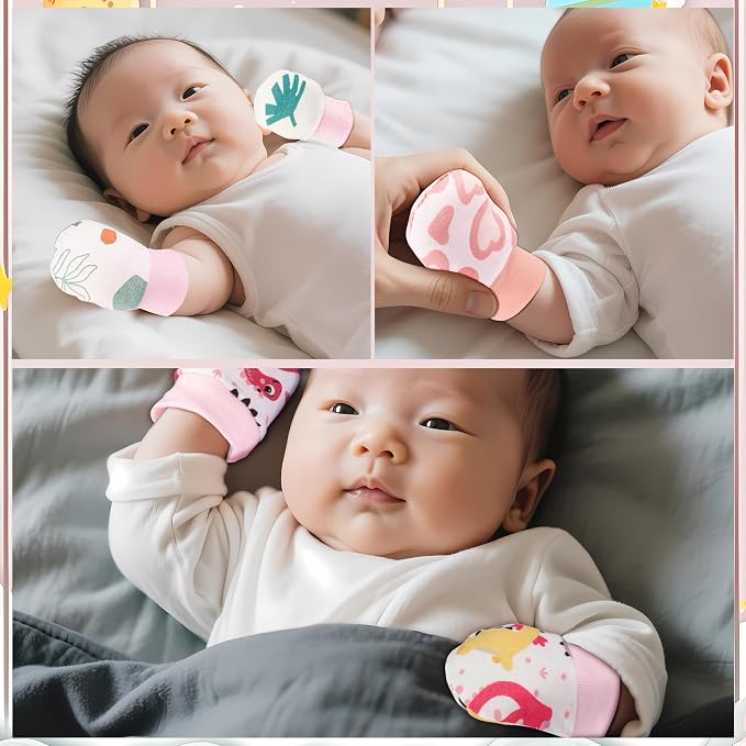 No Scratch Baby Mittens, Newborn Infant Toddler Mittens | Soft Elastic Wrist - Image 6