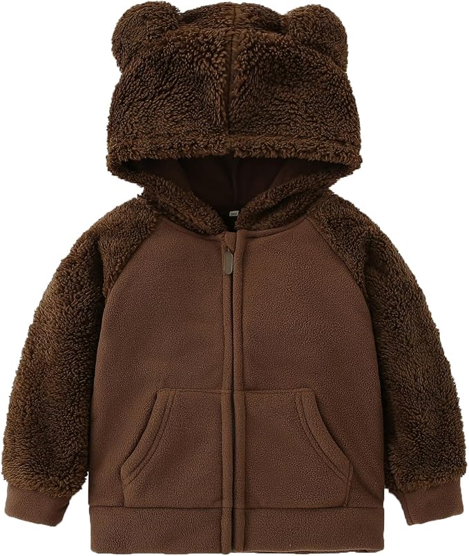 Toddler Winter Coats Baby Boys Girls Fuzzy Sherpa Fleece Jackets by YAGATA