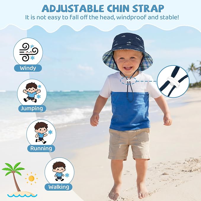Durio Baby Sun Hat UPF50+ Wide Brim Bucket Hats - Image 3