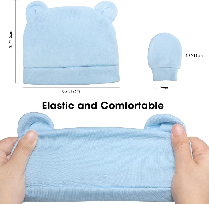 Newborn Baby Hats and Mittens Set - Image 2