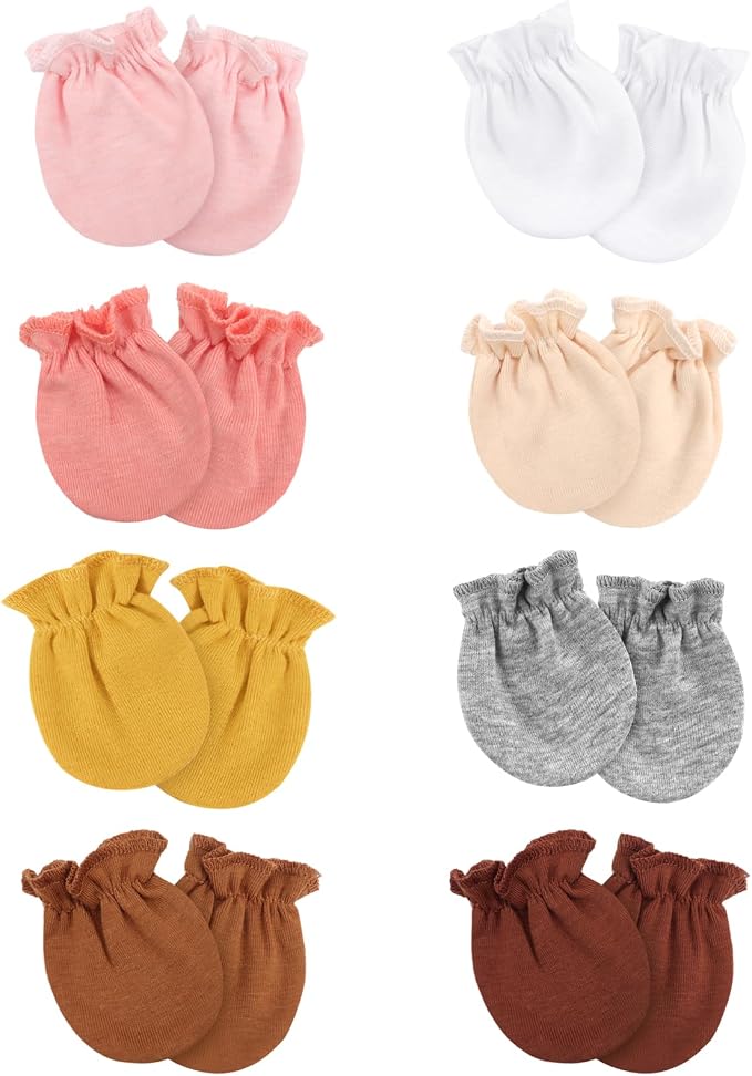 AQOKKA Newborn Baby Mittens No Scratch Cotton Elastic Wrist Gloves Infant by AQOKKA