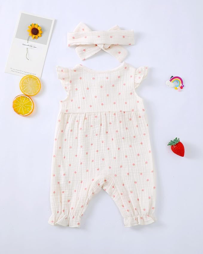 Renotemy Newborn Baby Girl Clothes Romper Summer Outfits Preemie-18Months | - Image 3