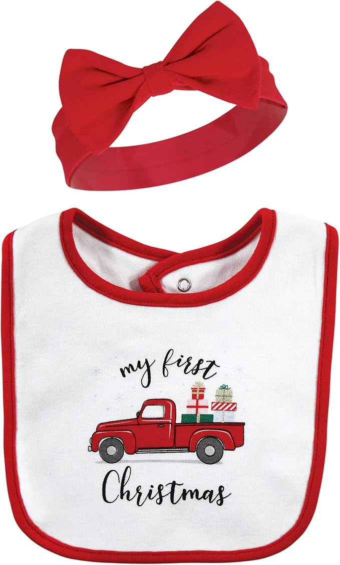 Hudson Baby Unisex Baby Cotton Bib and Headband Set - Image 3