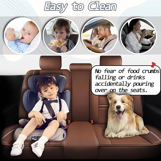 Car Seat Covers for Ford Explorer 2011-2025 | 5-Seats Seat Covers, Waterproof Seat Protectors, Automotive Seat Covers (Full Set with Pillow,Coffee)