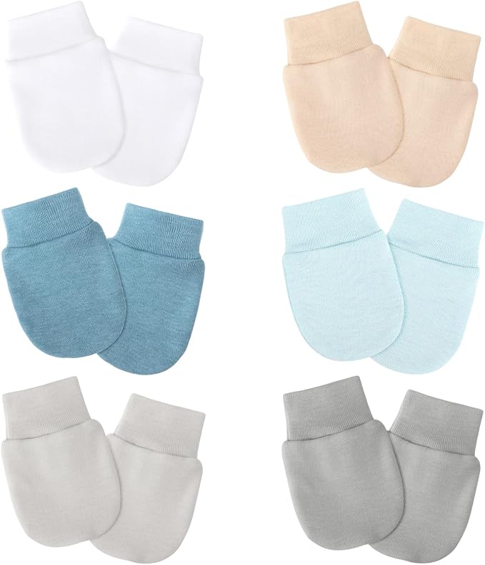 AQOKKA Newborn Baby Mittens No Scratch Cotton Elastic Wrist Gloves Infant by AQOKKA