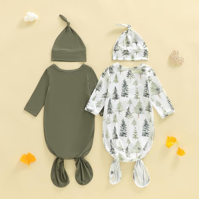 2-Pack Baby Sleeper knotted Gown Boy Girl Nightgown - Image 2