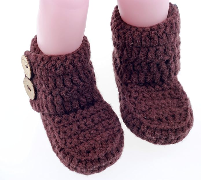 Knit Crochet Baby Booties Newborn Socks Handmade Shoes Deep - Image 2