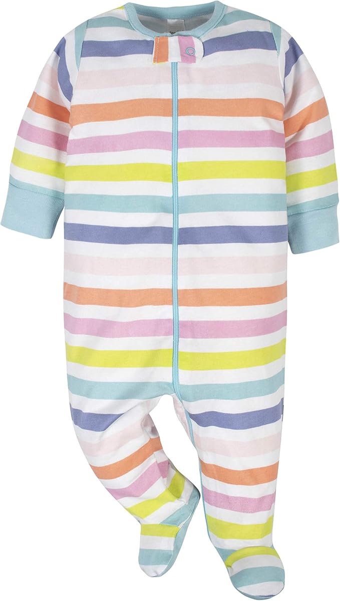Onesies Brand Baby Girls 4-Pack Sleep 'N Play Footies Multi Pack - Image 4